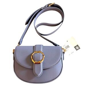 NWT ANNE KLEIN Pale Lilac Pebbled Vegan Leather Crossbody Bag